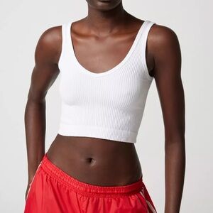 UO White Ribbed Tank Top
